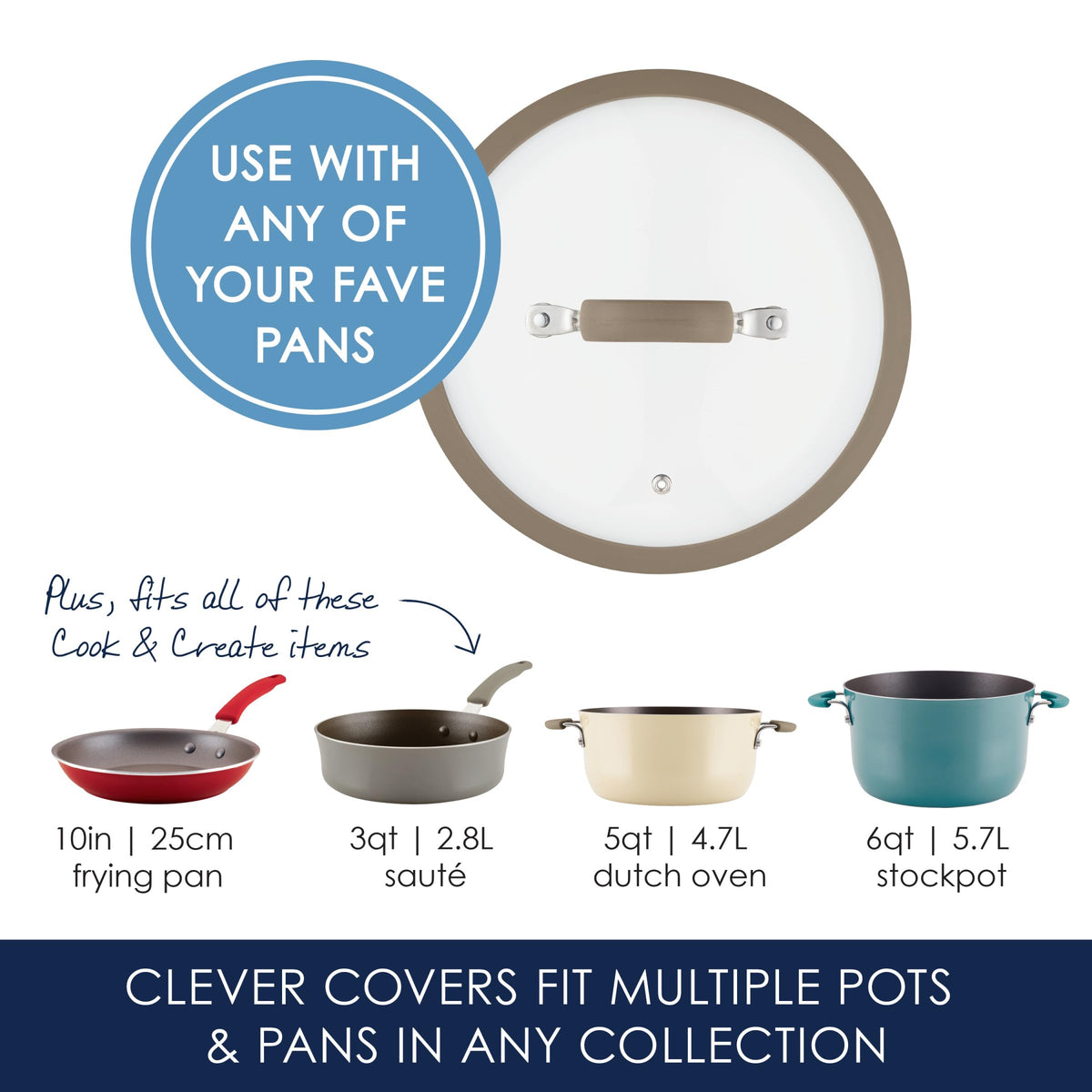 10-Inch Silicone-Rimmed Glass Lid P8834