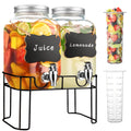 1 Gallon Glass Drink Dispenser with Stand and Spigot C1938