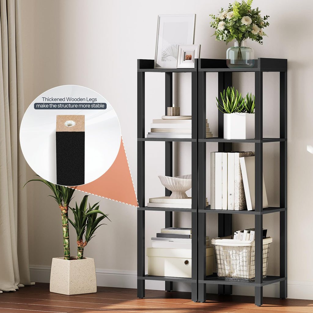 Black 4-Tier Wooden Bookcase A770
