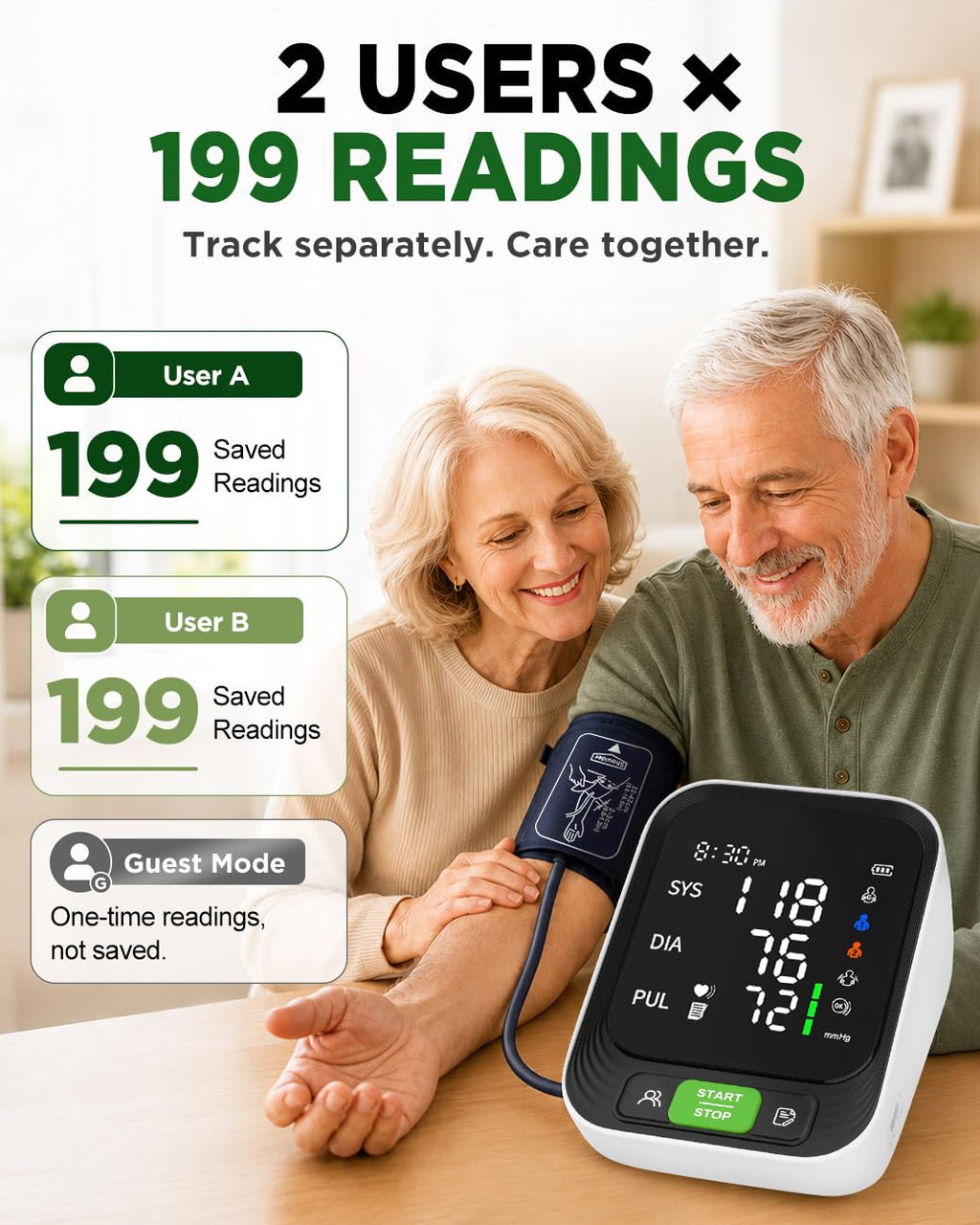 Upper Arm Blood Pressure Monitor with Large Cuff C520