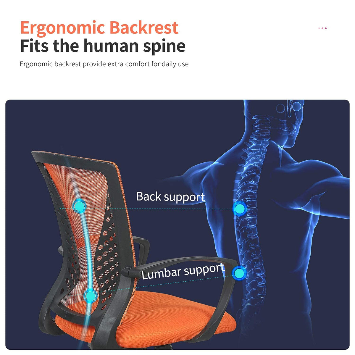 Orange Ergonomic Mesh Office Chair A970966