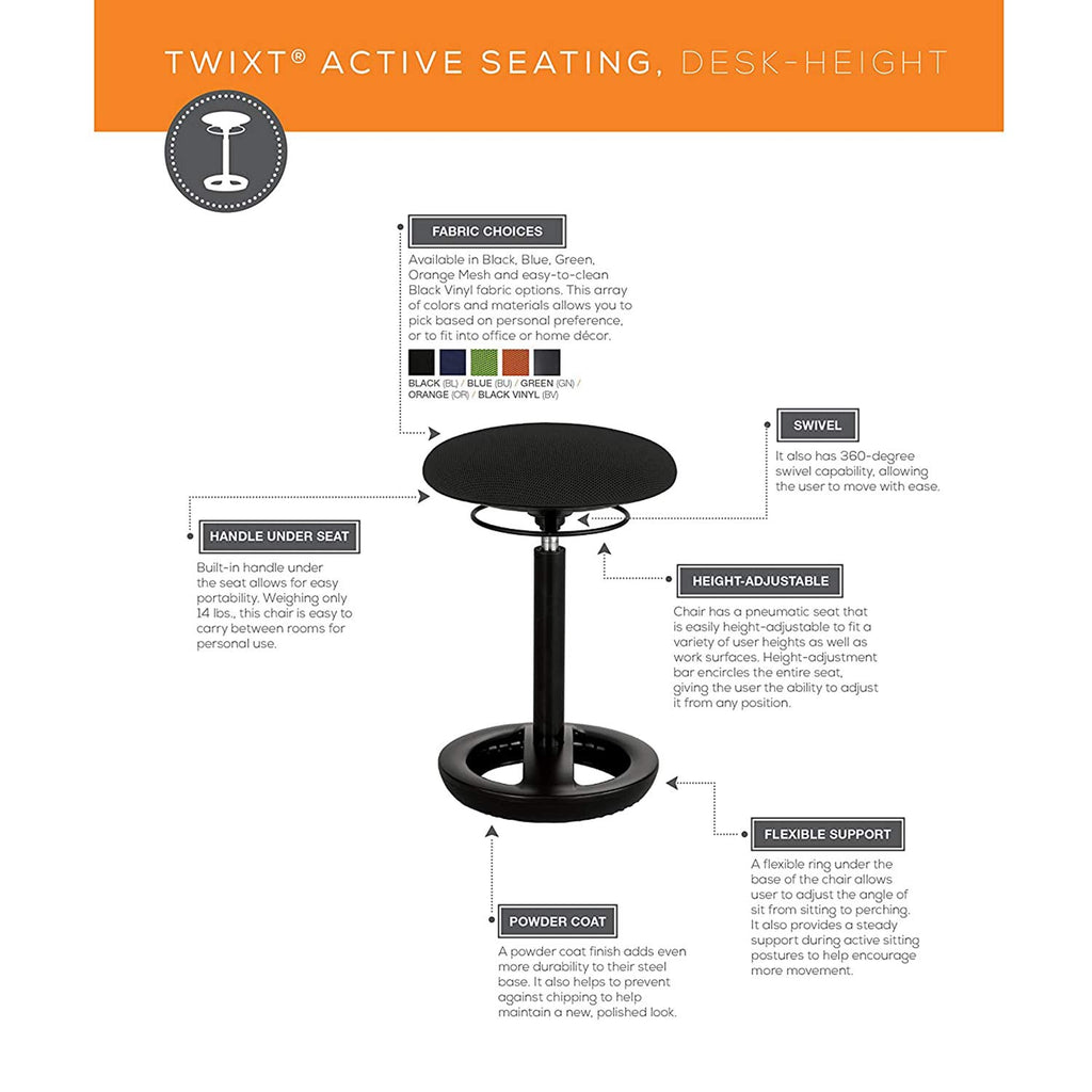 Orange Mesh Ergonomic Adjustable Chair J79127