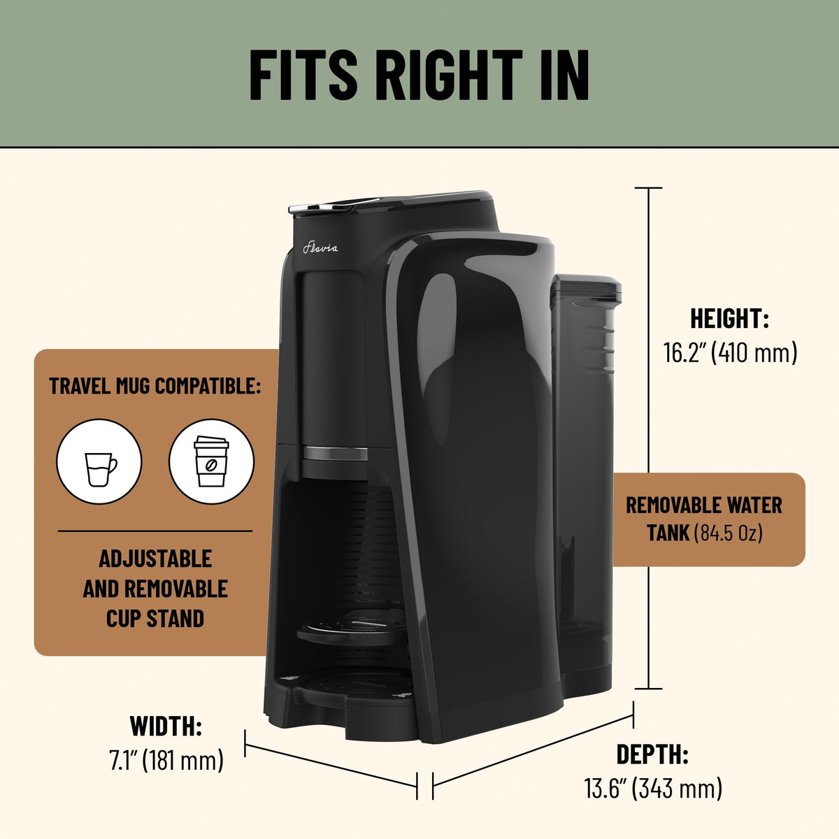 Coffee Machine with Single-Serve Freshpacks, Multiple Brew Sizes, Black M994921