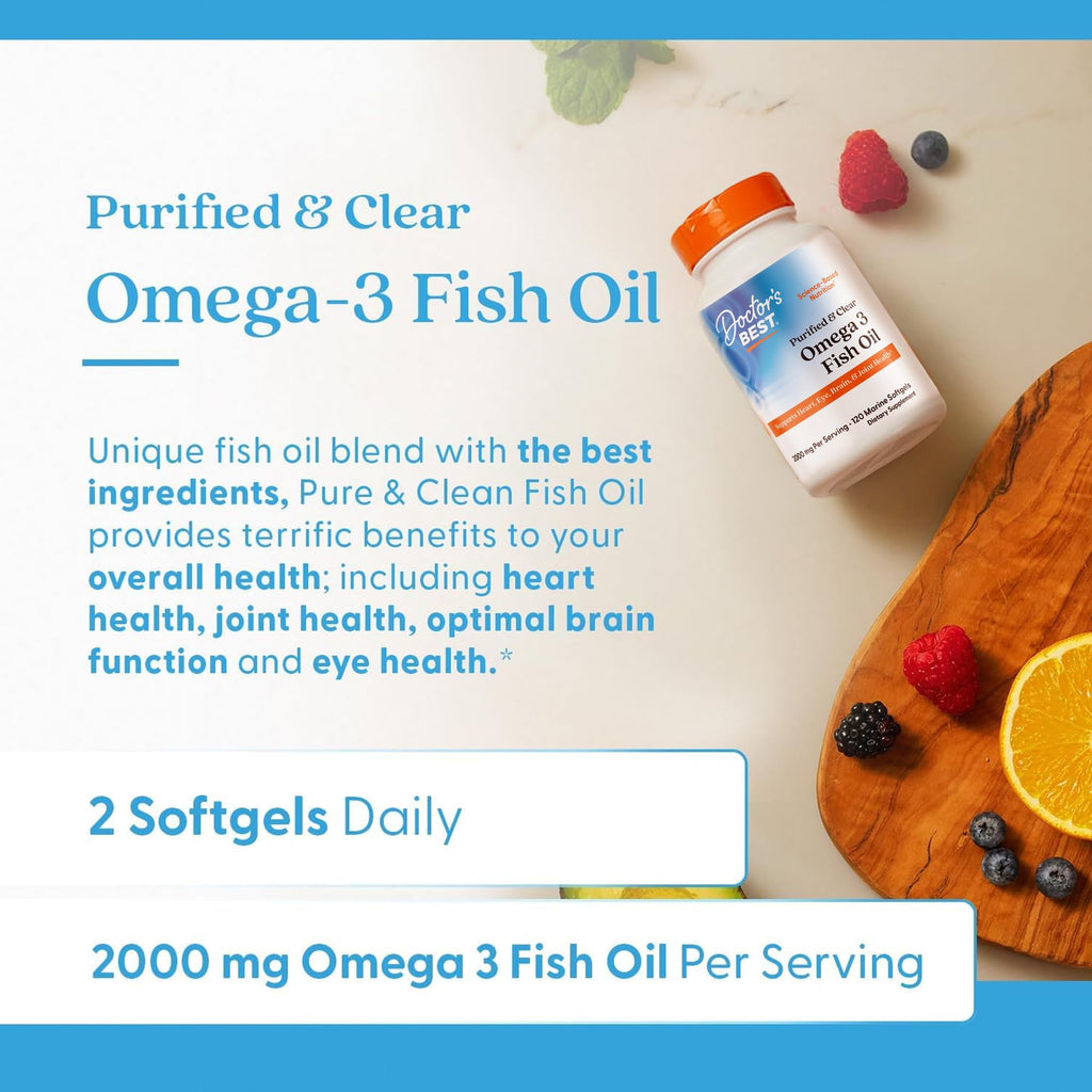 Omega 3 Fish Oil Supplement, Gluten Free, 120 Marine Softgels I596