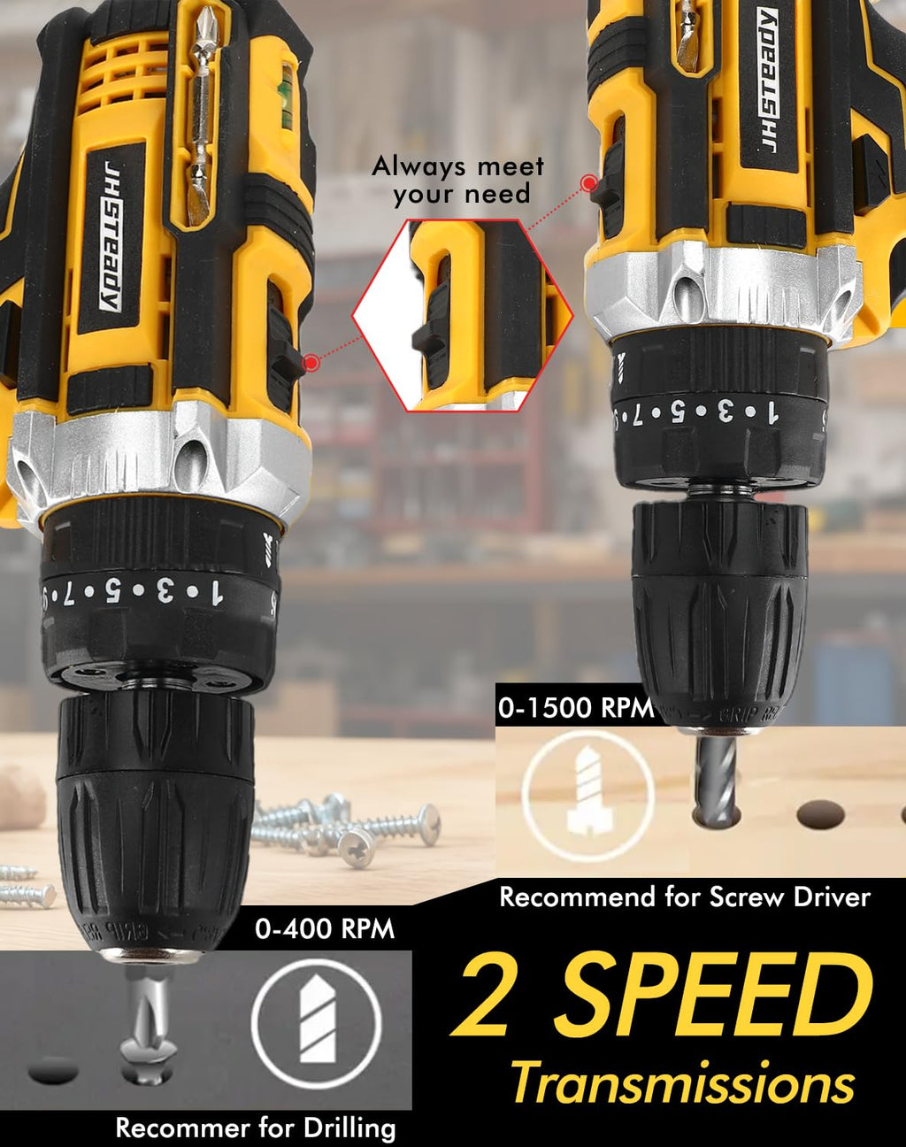 21V Cordless Drill Driver Kit with 2 Batteries & Charger R68494