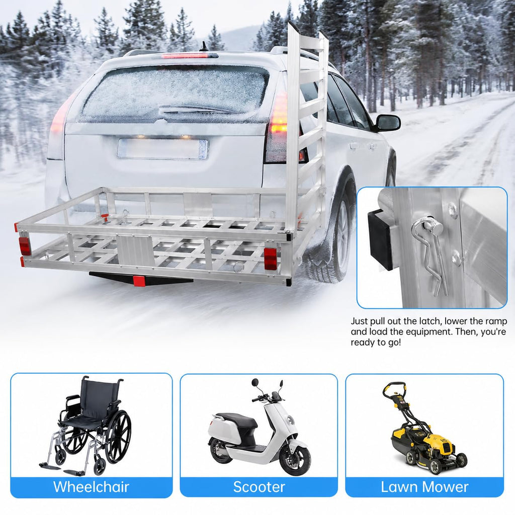 Aluminum Hitch Cargo Carrier with Ramp V818