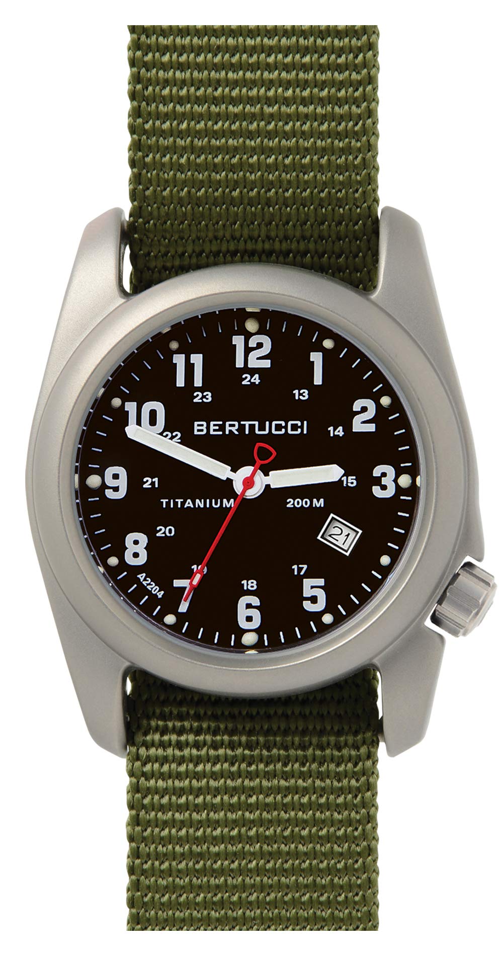 Titanium Olive Nylon Strap Black Dial Men's Watch R5030