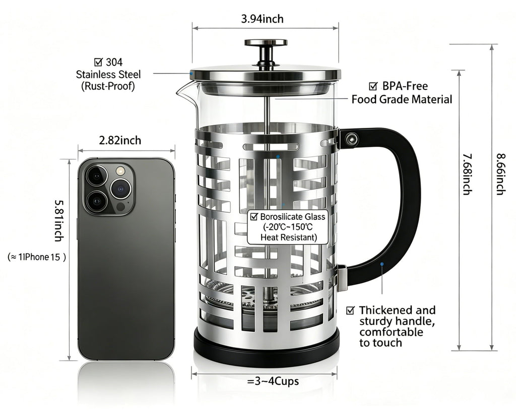 34 oz Brushed Stainless French Press A561683