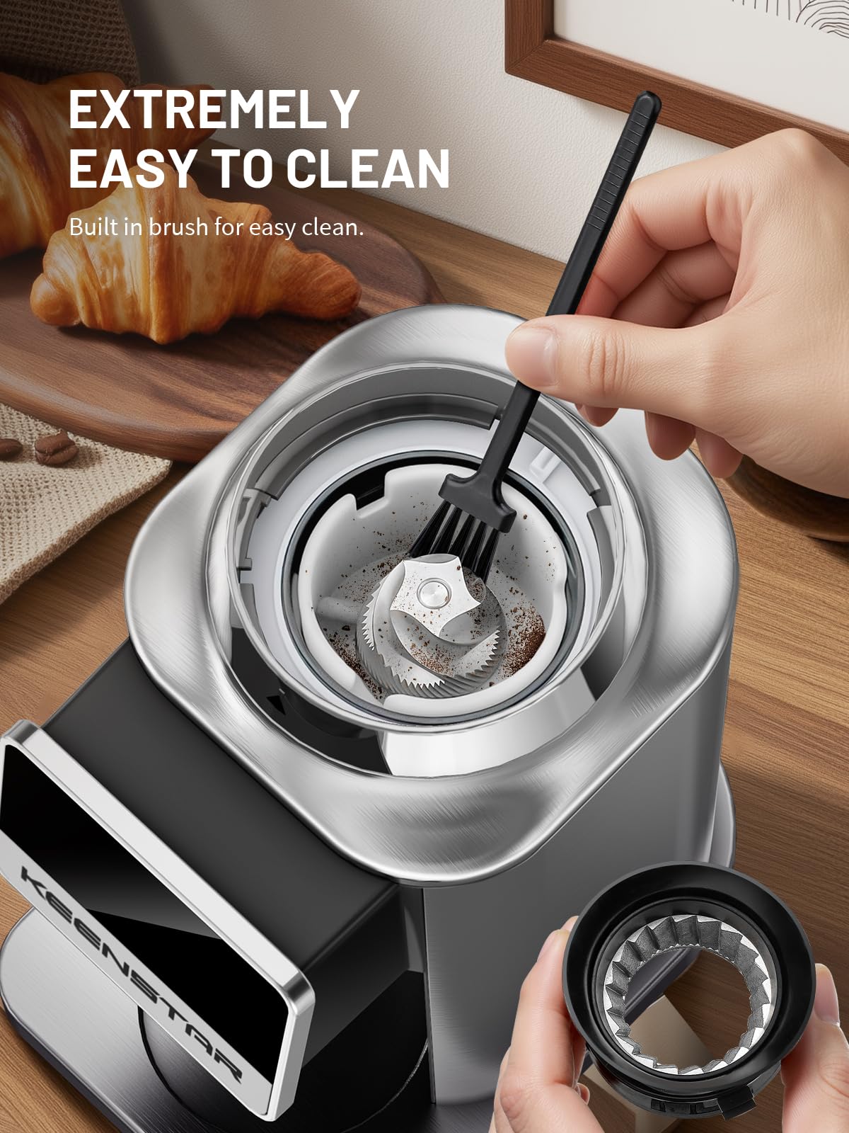Conical Burr Coffee Grinder with Touch Screen 34 Grind T51188