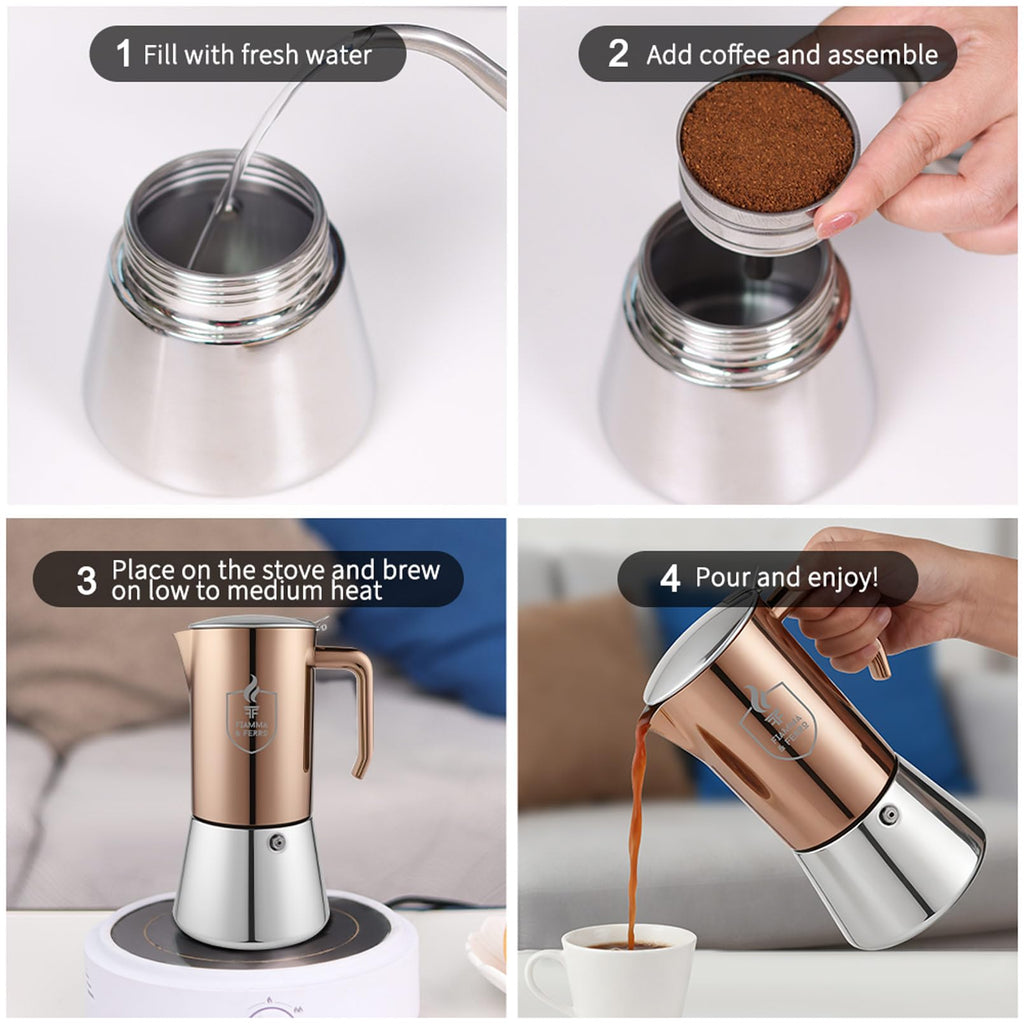 12-Cup Stainless Steel Moka Pot T7646