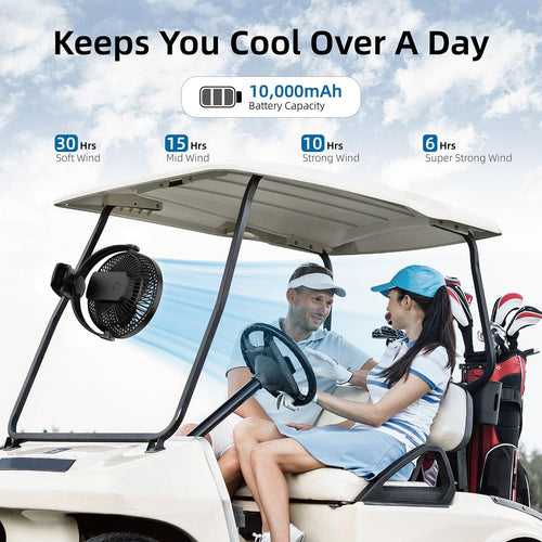10000mAh 8-Inch Rechargeable Clip on Fan Z3921