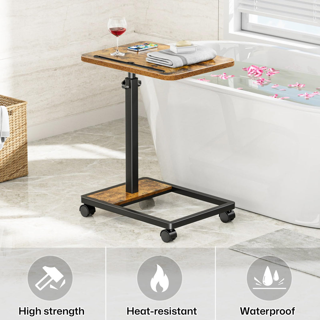 Adjustable TV Tray Table with Wheels B554680