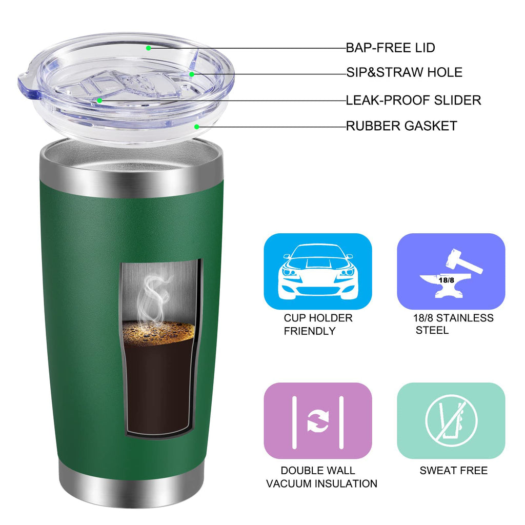 20oz Stainless Steel Insulated Tumbler with Lid and Straw P657849