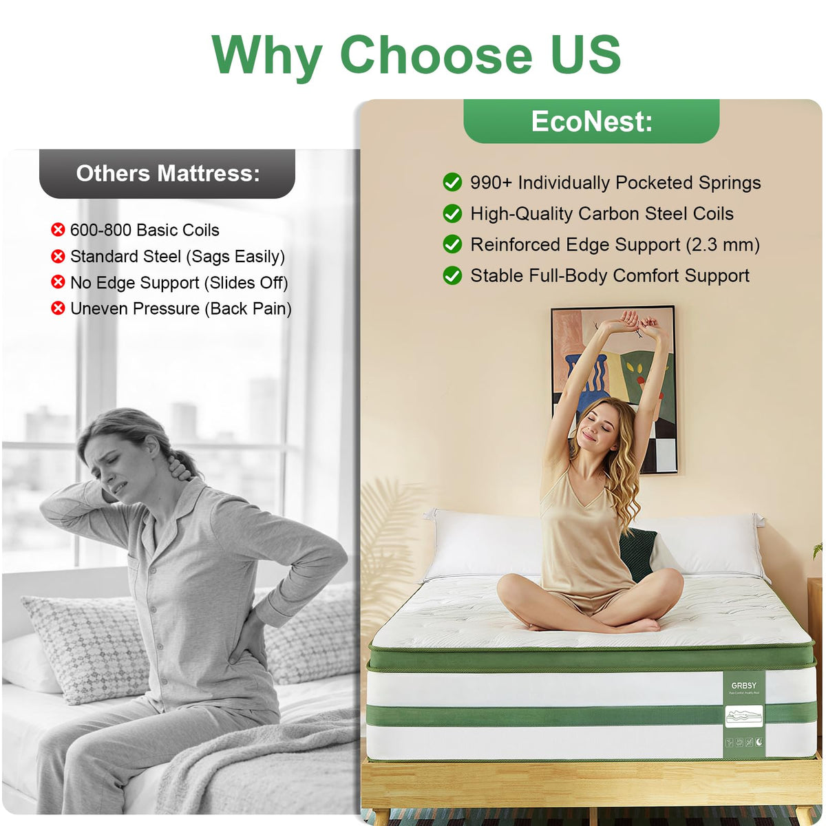 14 Inch Hybrid Memory Foam Full Size Mattress S327403