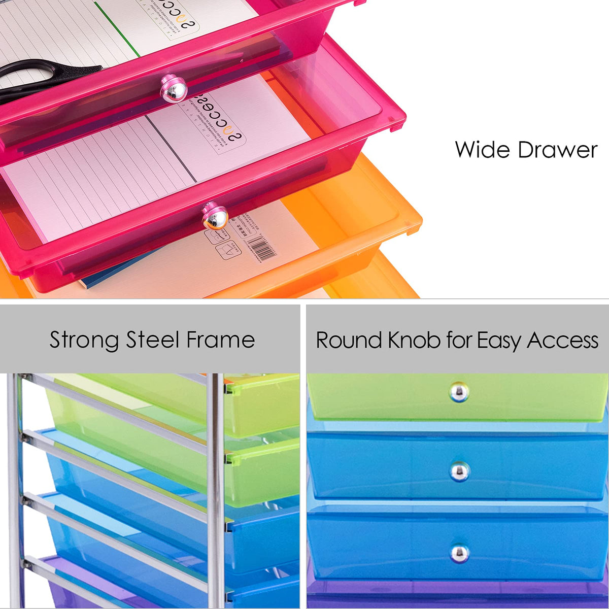 10 Drawer Rolling Storage Cart with Wheels Q433