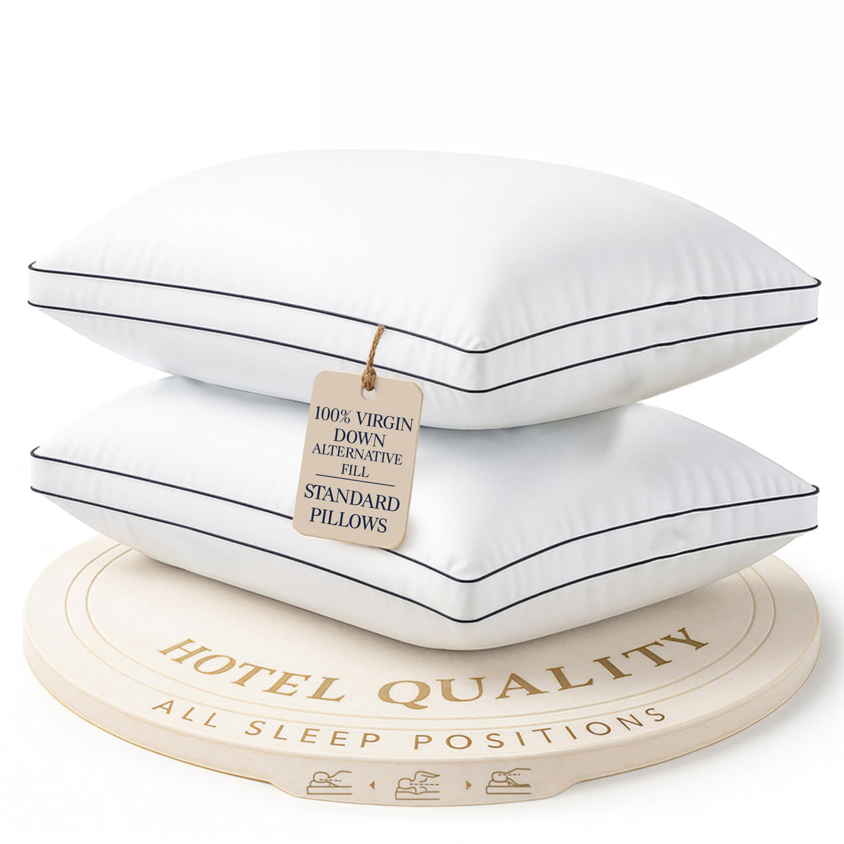 Standard Size White Bed Pillows Set of 2 W141630