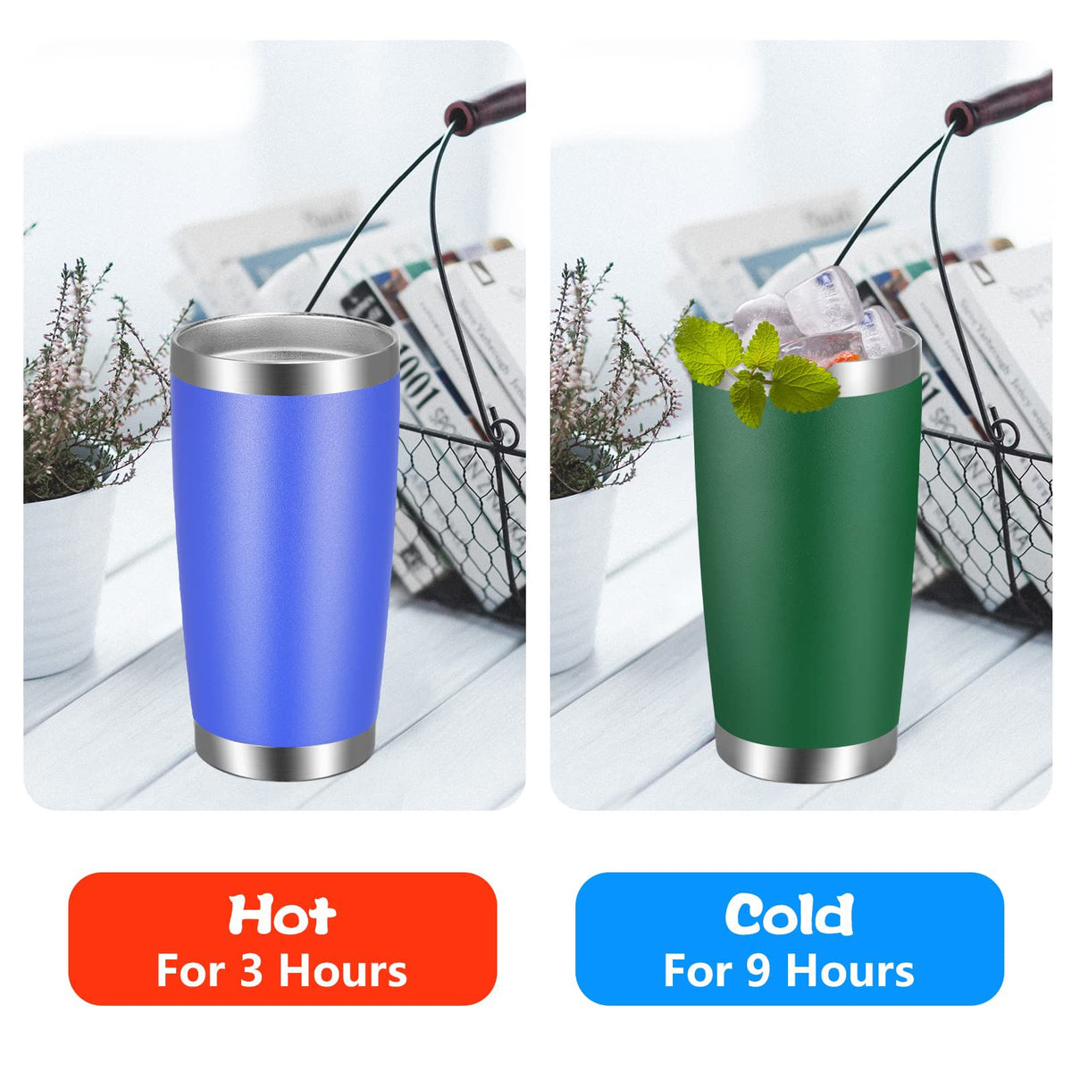 20oz Stainless Steel Insulated Tumbler with Lid and Straw P657849