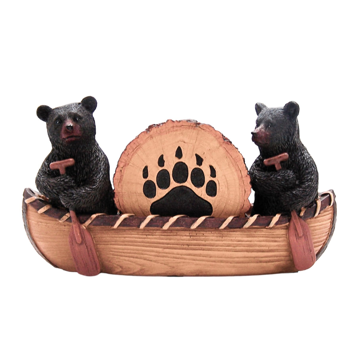 Set of 4 Rustic Bear Canoe Coasters P3918