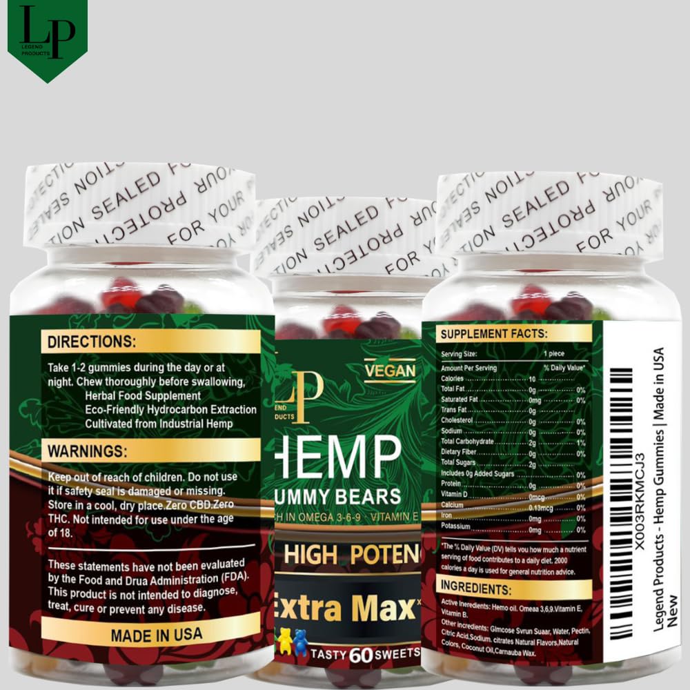 Organic Hemp Extract Gummies 60 Gummies Y716