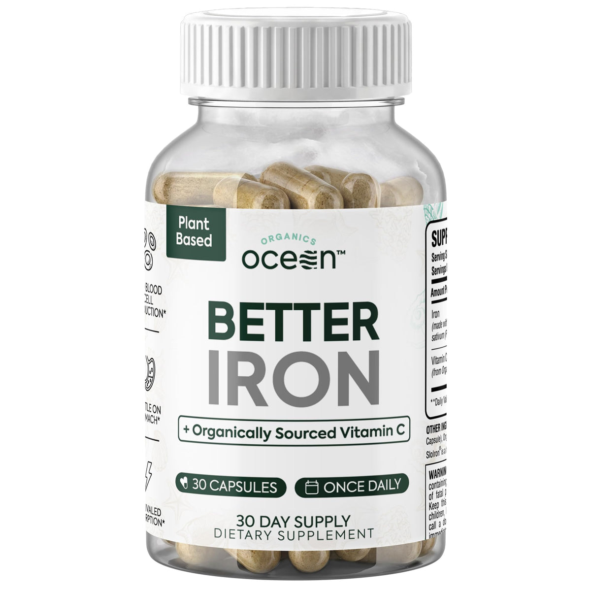 Plant-Based Iron Supplement, 30 Capsules Z128217