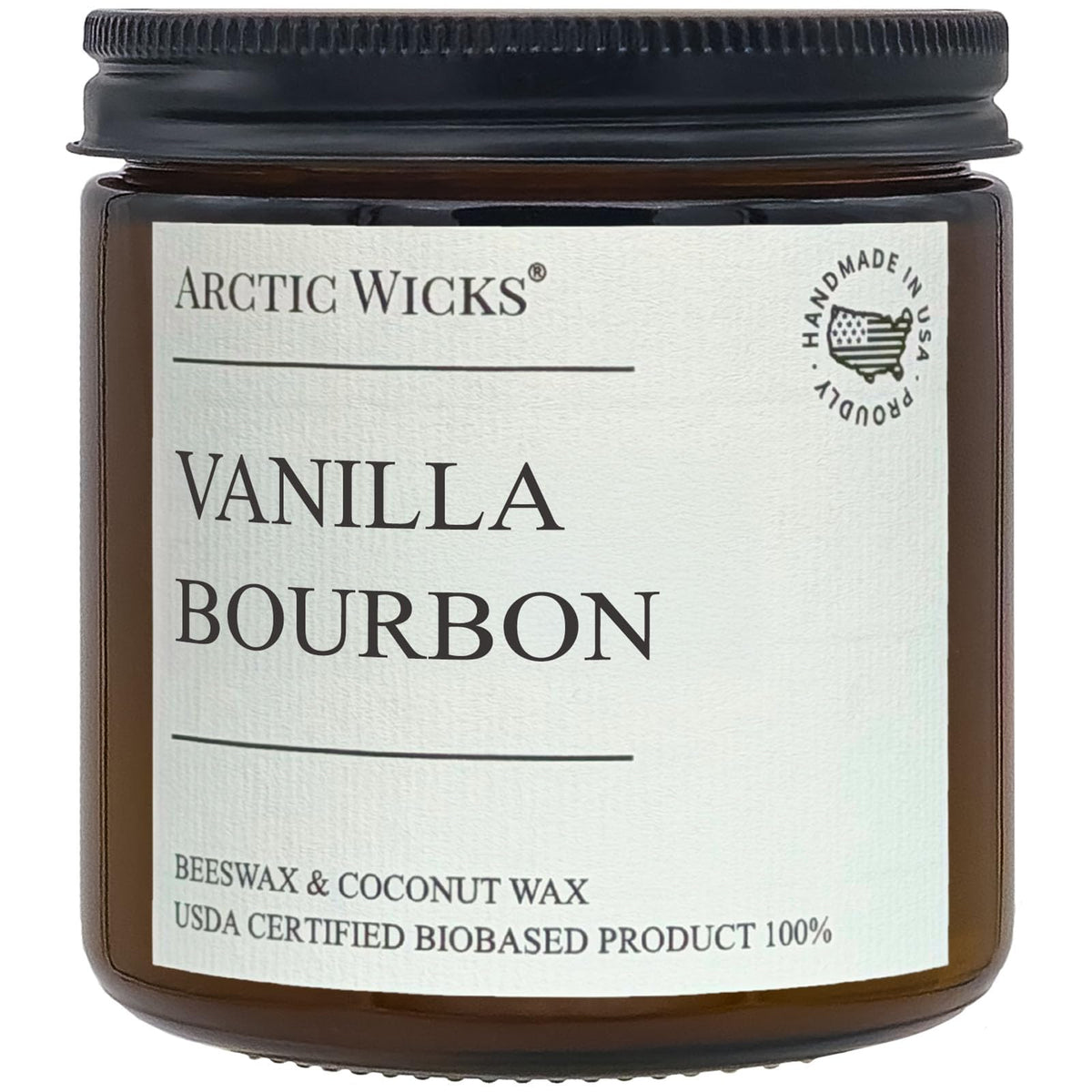 Vanilla Bourbon 16oz Double Wick Coconut Beeswax Candle H68031