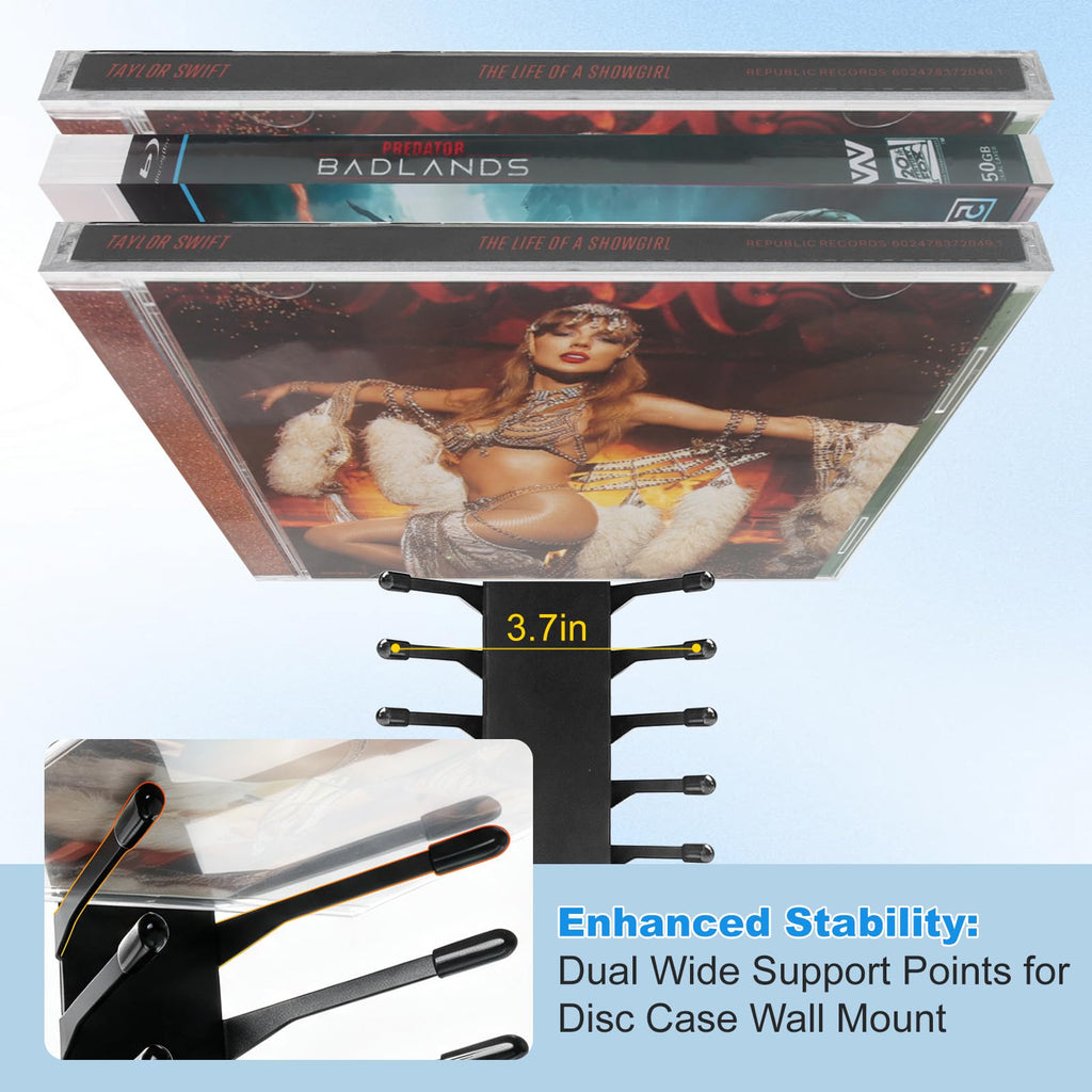 Anti-Drop CD Storage Shelf Wall Mount 4 Pack L425