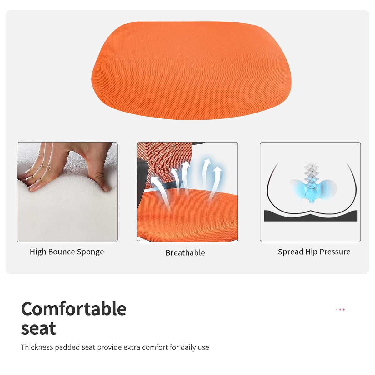 Orange Ergonomic Mesh Office Chair A970966