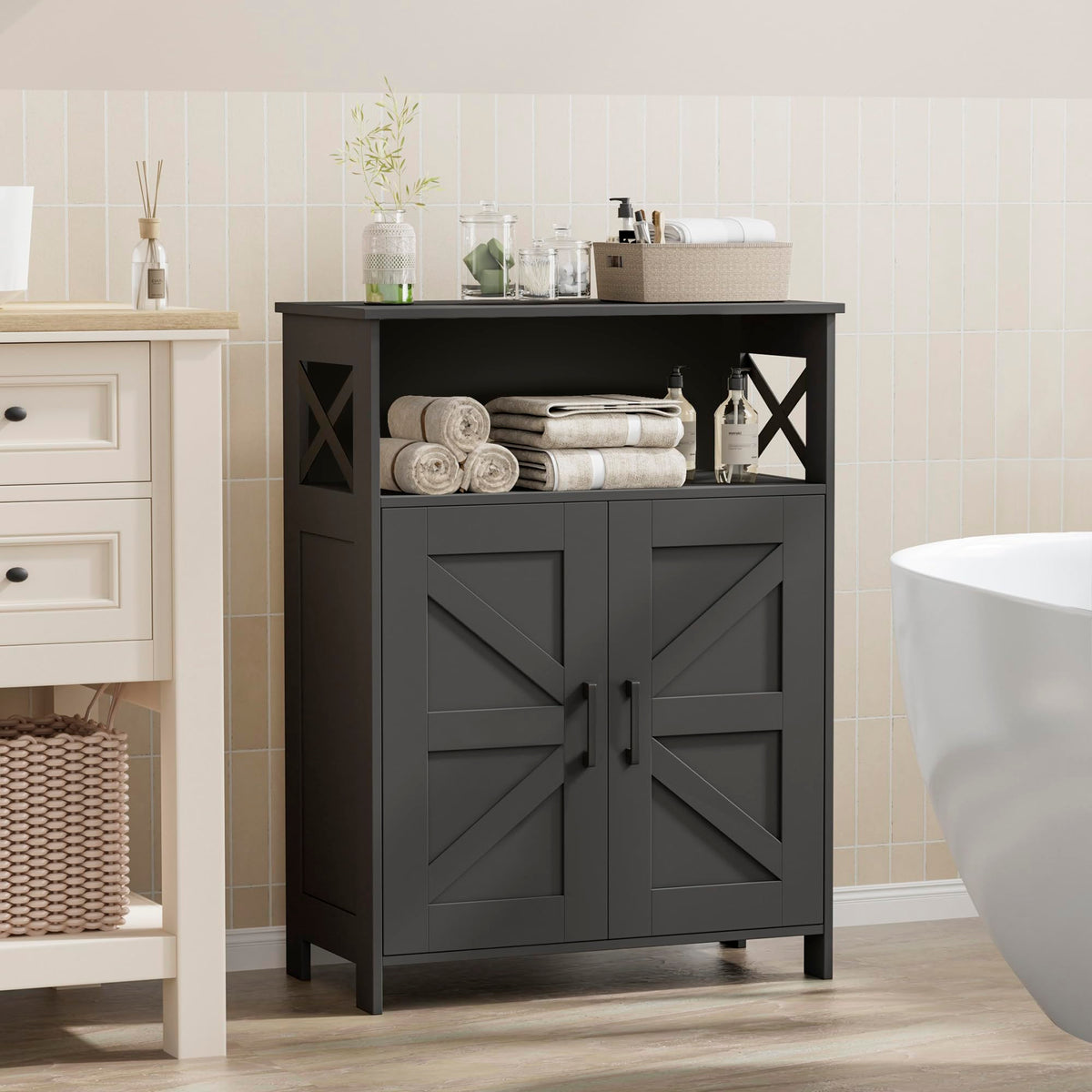 Bathroom Storage Cabinet with Doors W617
