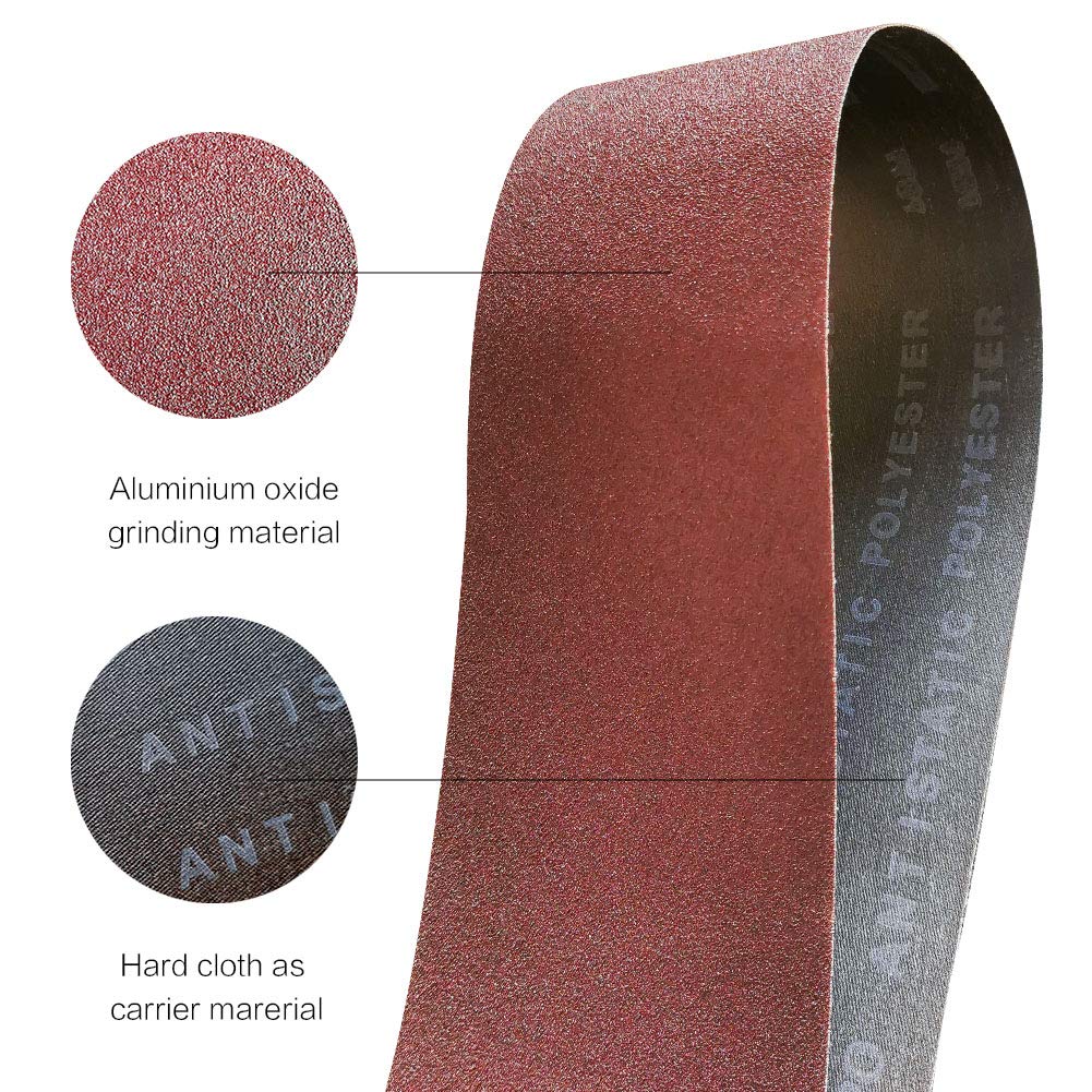 36 Inch 120 Grit Aluminum Oxide Sanding Belt 12 Pack H3691
