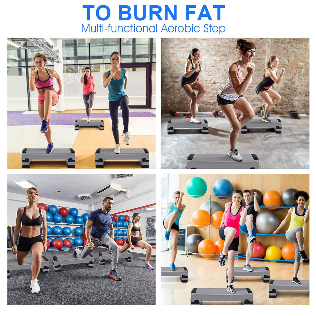 35" Height-Adjustable Non-Slip Aerobic Step Platform O2010