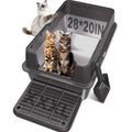 XXL Stainless Steel Cat Litter Box with Lid F49791