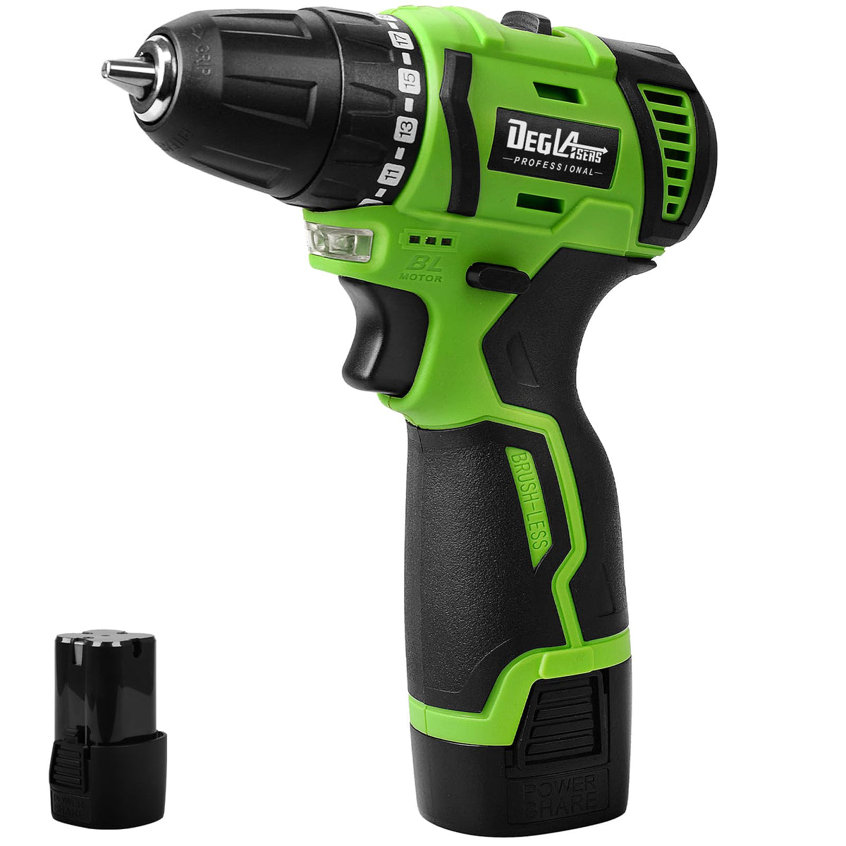 16.8V Cordless Brushless Power Drill with Battery and Charger O420329