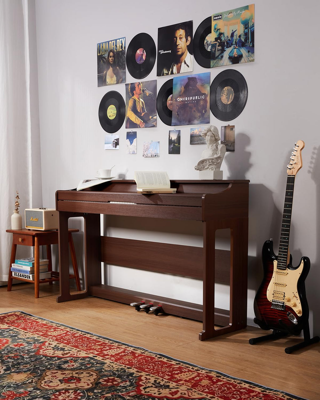 88 Keys Hammer-Action Fully Weighted Digital Piano with Furniture Stand Q2366