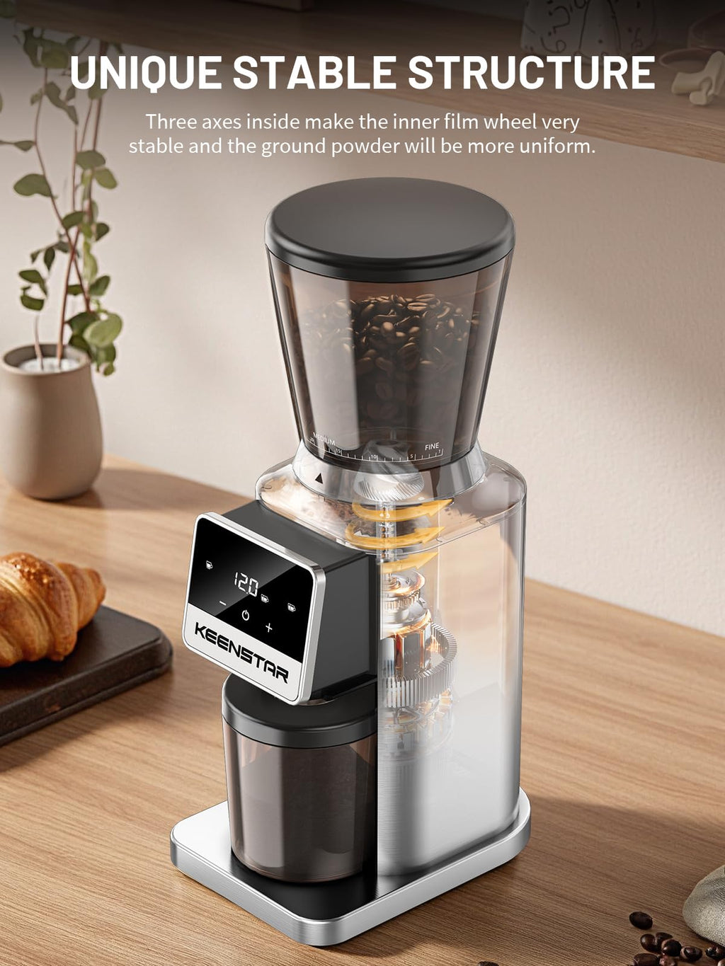 Conical Burr Coffee Grinder with Touch Screen 34 Grind T51188