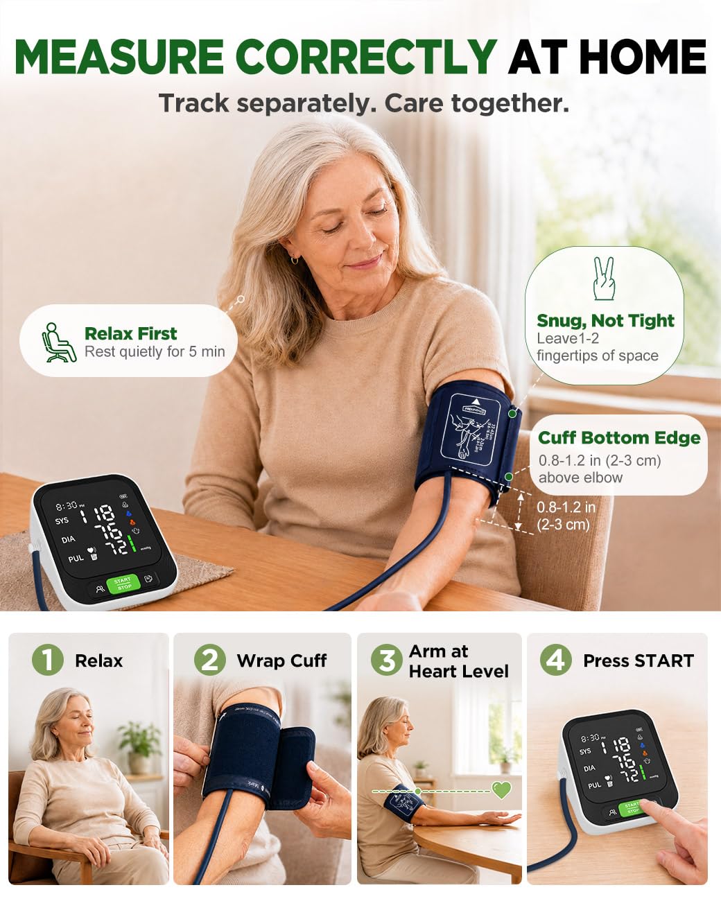 Upper Arm Blood Pressure Monitor with Large Cuff C520