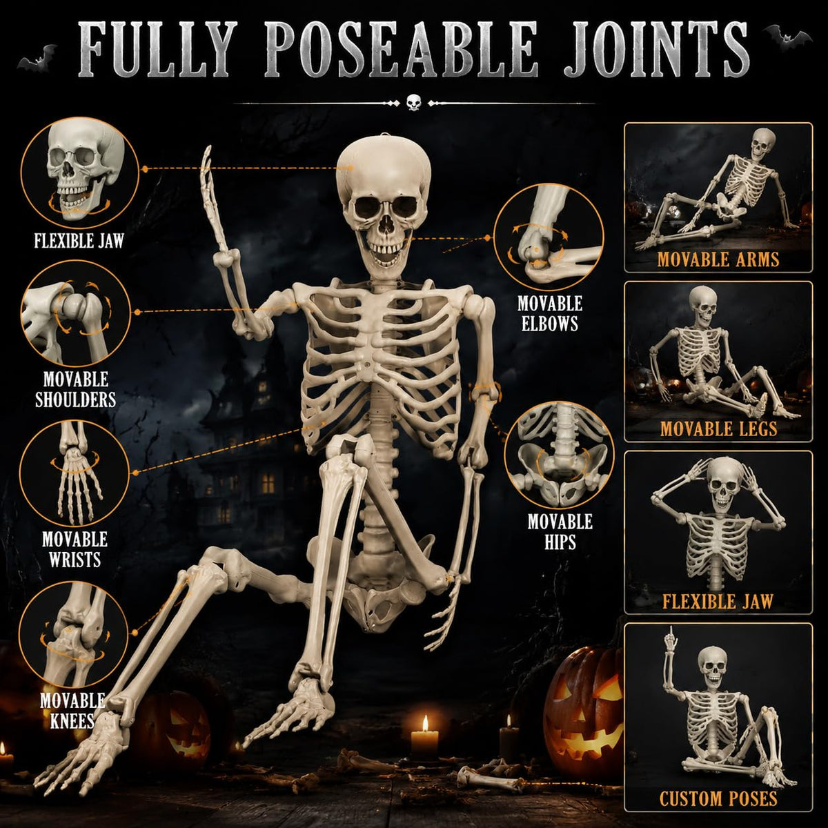 Life Size Poseable Skeleton B141