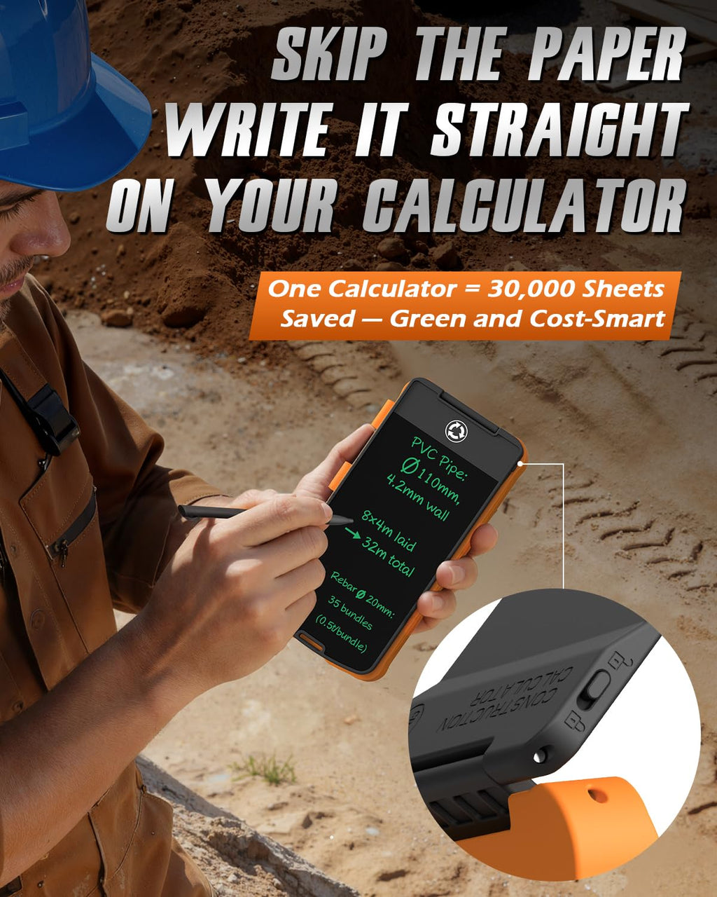 Construction Calculator with Writing Tablet P99343