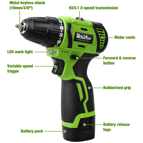 16.8V Cordless Brushless Power Drill with Battery and Charger O420329