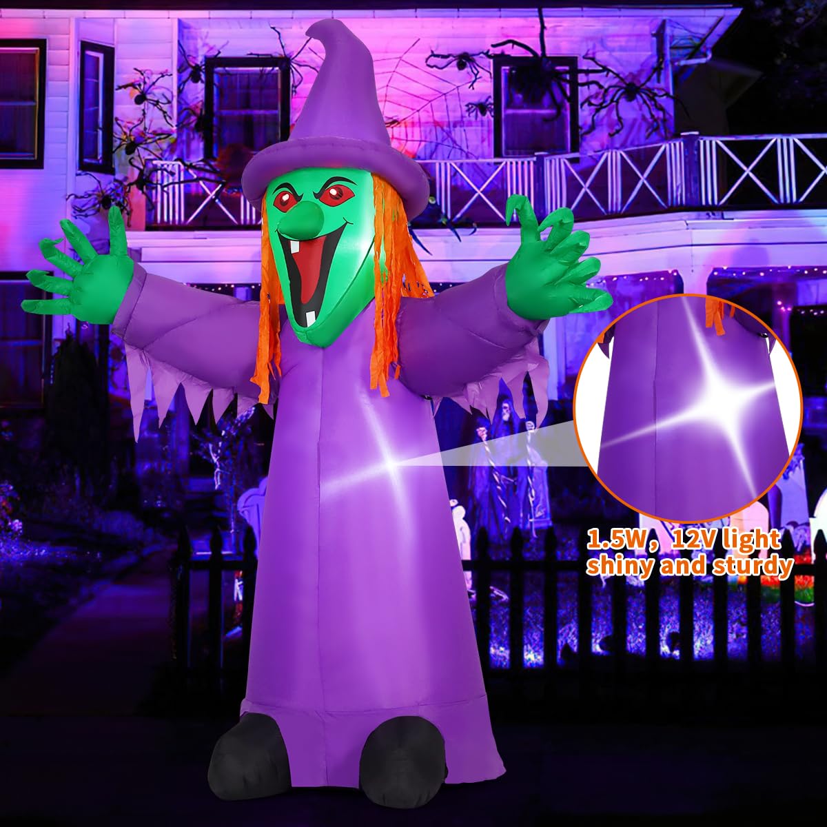 8FT Purple Halloween Inflatables with LEDs R9493