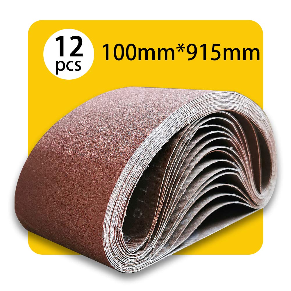36 Inch 120 Grit Aluminum Oxide Sanding Belt 12 Pack H3691