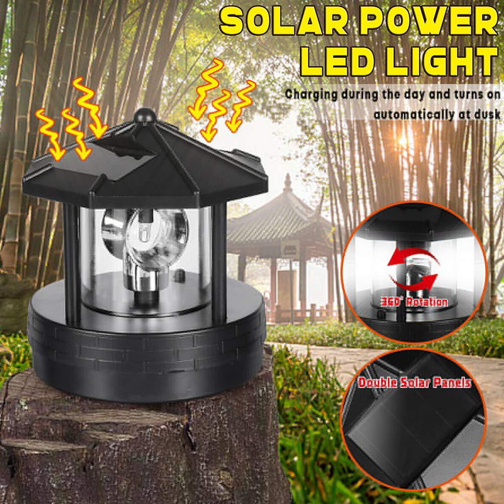 Solar Powered Rotatable LED Lighthouse F6886
