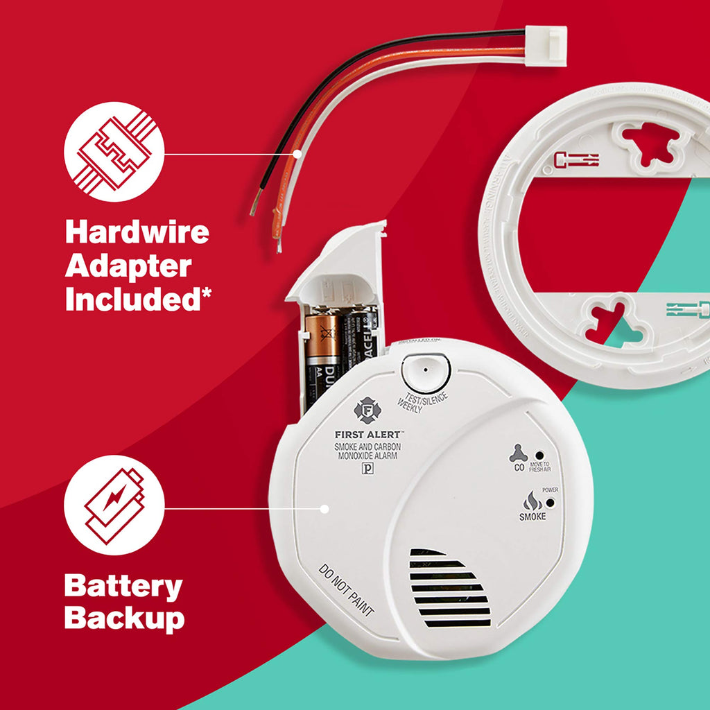 Hardwired Smoke and Carbon Monoxide Detector with Battery Backup, 3-Pack W747208