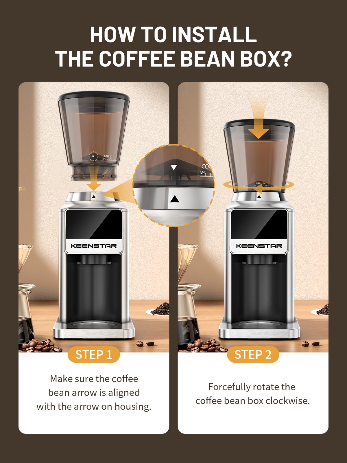 Conical Burr Coffee Grinder with Touch Screen 34 Grind T51188