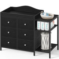 Black 6 Drawer Baby Dresser with Changing Table Top L624