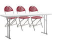 Portable Folding Training Table & 3 Floral Chairs 4 Piece Set I47470