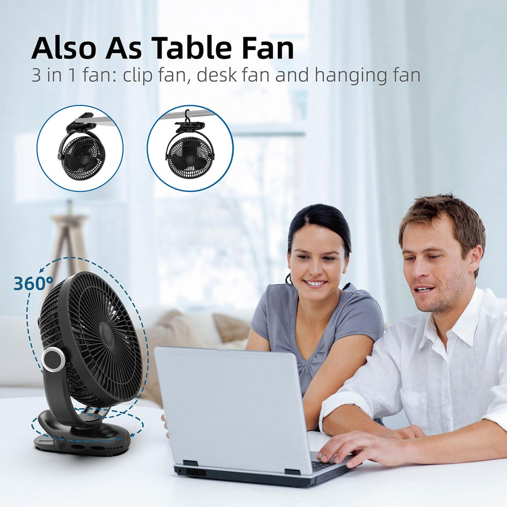 10000mAh 8-Inch Rechargeable Clip on Fan Z3921