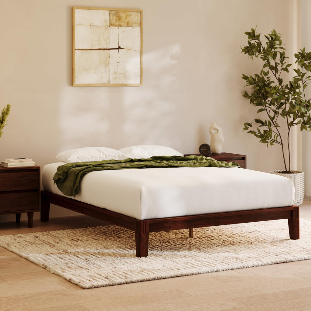 California King Walnut Bamboo Platform Bed Frame M305