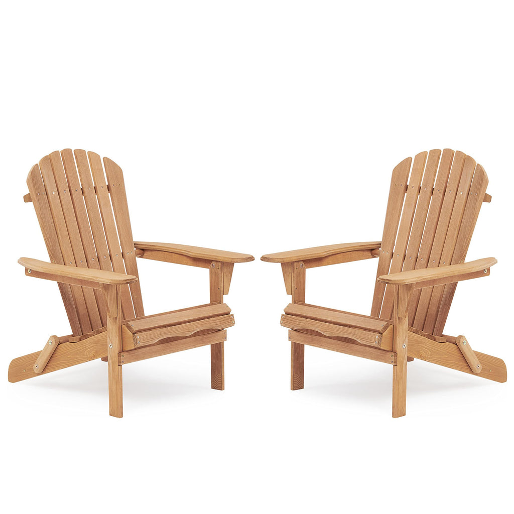 Adirondack Chair Set of 2 Wooden Folding Outdoor Chair U9732