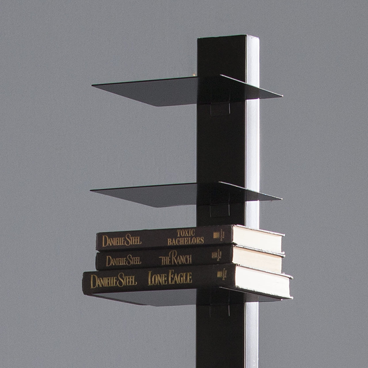 Black 12 Shelf Metal Book Tower E5645