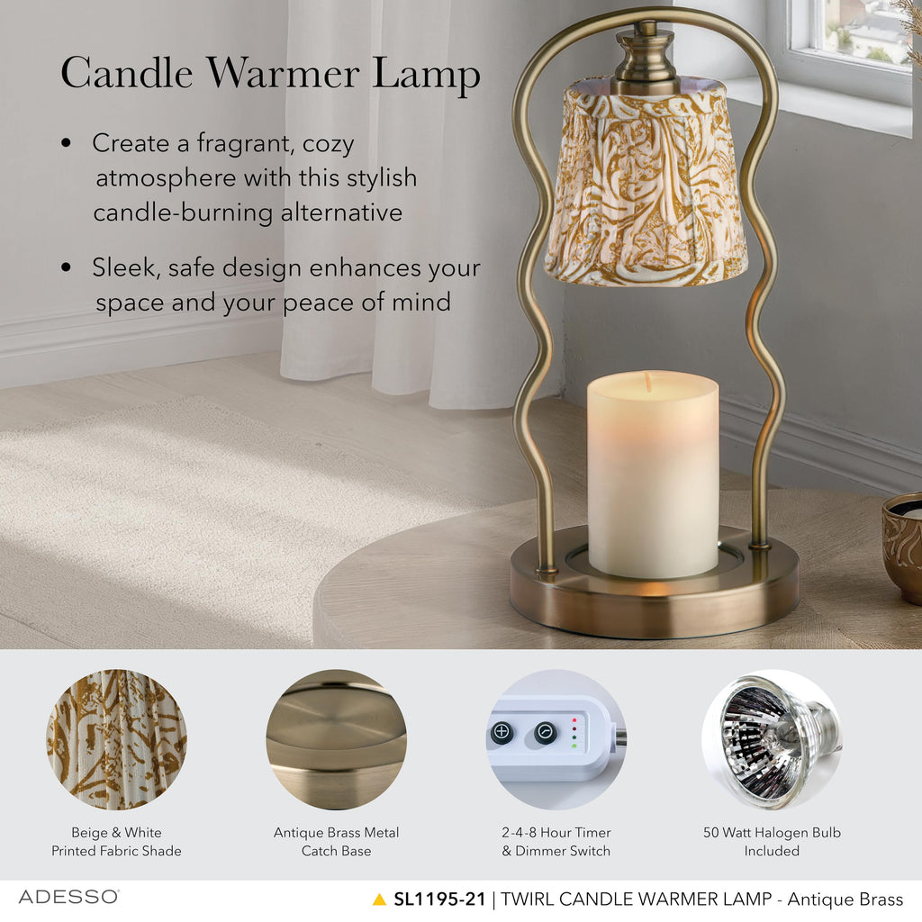 Flameless Candle Warmer Lamp with Adjustable Timer & Dimmable Light B887